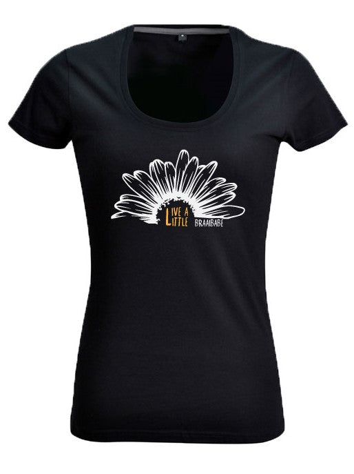 hippie south african clothing, braaibaas womens t-shirts, the live a little babe by braaibaas, south africa