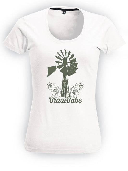 Die Windpomp T-hempie for womens, plaas lewe farm life clothing for south africa